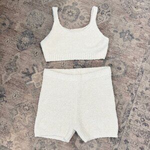 Colsie Ribbed Trim Fuzzy Matching Set Cropped Tank Shorts Target Lounge Large